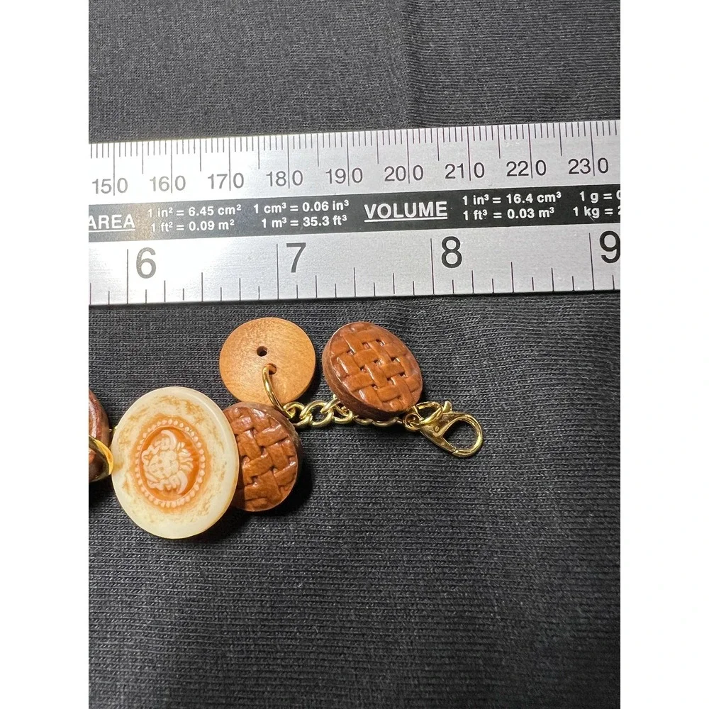 Vintage Button Charm Bracelet: Brown and Cream Colored Buttons - 8 Inch - Picture 9 of 9